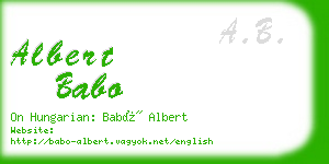 albert babo business card